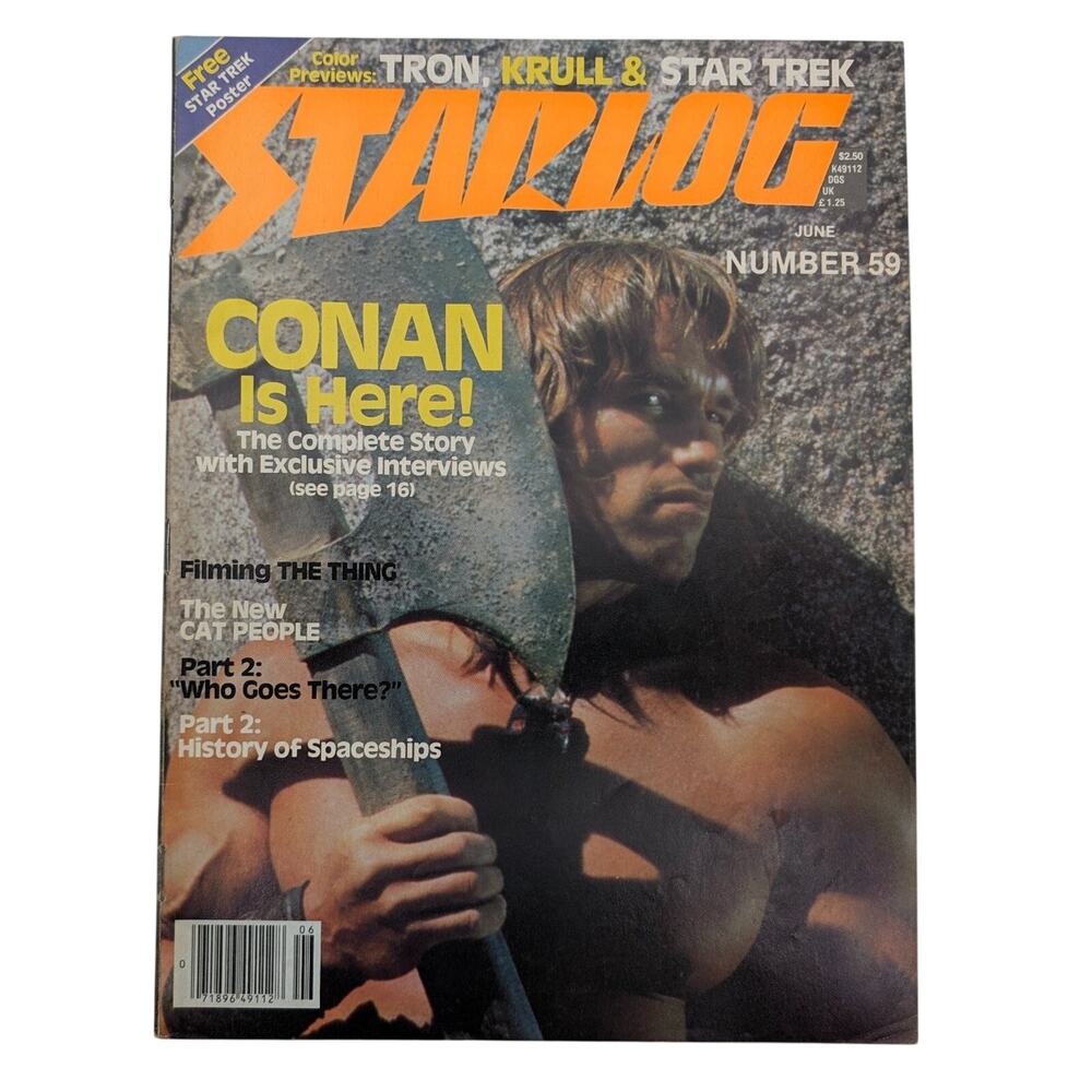 STARLOG Magazine 59 June 1982 Conan The Barbarian Arnold Schwarzenegger SciFi